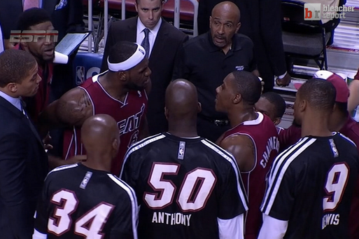 LeBron James Gets in Mario Chalmers' Face During Timeout ...