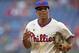 PHILADELPHIA, PA - JUNE 23: Ben Revere #2 of the Philadelphia Phillies jogs in from center field during a game against the New York Mets at Citizens Bank Park on June 23, 2013 in Philadelphia, Pennsylvania. The Mets won 8-0. (Photo by Hunter Martin/Getty Images)