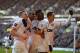 HULL, ENGLAND - DECEMBER 26: L-R Tom Cleverley, Ashley Young, Danny Welbeck and Adnan Januzaj of Manchestere United celebrate the third goal during the Barclays Premier League match between Hull City and Manchester United at KC Stadium on December 26, 2013 in Hull, England. (Photo by Laurence Griffiths/Getty Images)