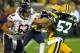 GREEN BAY, WI - NOVEMBER 04: Roberto Garza #63 of the Chicago Bears blocks Jamari Lattimore #57 of the Green Bay Packers at Lambeau Field on November 4, 2013 in Green Bay, Wisconsin. The Bears defeated the Packers 27-20. (Photo by Jonathan Daniel/Getty Images)