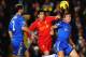 LONDON, ENGLAND - NOVEMBER 11: Luis Suarez (C) of Liverpool holds off the challenge of Branislav Ivanovic (L) and Cesar Azpilicueta (R) of Chelsea during the Barclays Premier League match between Chelsea and Liverpool at Stamford Bridge on November 11, 2012 in London, England. (Photo by Mike Hewitt/Getty Images)