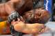 Dec 28, 2013; Las Vegas, NV, USA; Anderson Silva reacts after breaking his leg on a kick to Chris Weidman (not pictured) during their UFC middleweight championship bout at the MGM Grand Garden Arena. Mandatory Credit: Jayne Kamin-Oncea-USA TODAY Sports