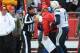Nov 24, 2013; Kansas City, MO, USA; Kansas City Chiefs head coach Andy Reid and San Diego Chargers quarterback Philip Rivers (17) exchange words on the sidelines after a play in the second half of the game at Arrowhead Stadium. The Chargers won 41-38. Mandatory Credit: Denny Medley-USA TODAY Sports