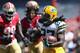 SAN FRANCISCO - SEPTEMBER 08: Eddie Lacy #27 of the Green Bay Packers runs the ball during their game against the San Francisco 49ers at Candlestick Park on September 8, 2013 in San Francisco, California. (Photo by Jeff Gross/Getty Images)
