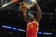 Dec 12, 2013; Portland, OR, USA; Houston Rockets power forward Terrence Jones (6) dunks the ball during the first quarter of the game against the Portland Trail Blazers at the Moda Center. Mandatory Credit: Steve Dykes-USA TODAY Sports