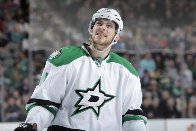DALLAS, TX - NOVEMBER 26: Tyler Seguin #91 of the Dallas Stars during a game against the Anaheim Ducks at the American Airlines Center on November 26, 2013 in Dallas, Texas. (Photo by Glenn James/NHLI via Getty Images)