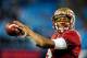CHARLOTTE, NC - DECEMBER 07: Quarterback Jameis Winston #5 of the Florida State Seminoles warms up before the ACC Championship game against the Duke Blue Devils at Bank of America Stadium on December 7, 2013 in Charlotte, North Carolina. (Photo by Grant Halverson/Getty Images)