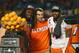 MIAMI GARDENS, FL - JANUARY 03: (L-R) Sammy Watkins #2, head coach Dabo Swinney and Tajh Boyd #10 of the Clemson Tigers celebrate after defeating the Ohio State Buckeyes during the Discover Orange Bowl at Sun Life Stadium on January 3, 2014 in Miami Gardens, Florida. Clemson defeated Ohio State 40-35. (Photo by Streeter Lecka/Getty Images)