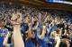 LOS ANGELES, CA - NOVEMBER 09: The UCLA Bruins student section cheers before the game with the Indiana State Sycamores at Pauley Pavilion on November 9, 2012 in Los Angeles, California. UCLA won 86-59. (Photo by Stephen Dunn/Getty Images