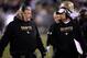 Jan 4, 2014; Philadelphia, PA, USA; New Orleans Saints defensive coordinator Rob Ryan (left) and head coach Sean Payton look on against the Philadelphia Eagles during the first half of the 2013 NFC wild card playoff football game at Lincoln Financial Field. The New Orleans Saints won the game 26-24. Mandatory Credit: Joe Camporeale-USA TODAY Sports