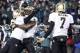 Jan 4, 2014; Philadelphia, PA, USA; New Orleans Saints kicker Shayne Graham (3) celebrates with Saints tight end Benjamin Watson (82) after kicking the game winning field goal in the fourth quarter against the Philadelphia Eagles in the 2013 NFC wild card playoff football game at Lincoln Financial Field. The Saints won 26-24. Mandatory Credit: Geoff Burke-USA TODAY Sports
