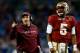 CHARLOTTE, NC - DECEMBER 07: Head coach Jimbo Fisher and quarterback Jameis Winston #5 of the Florida State Seminoles looks on against the Duke Blue Devils during the ACC Championship game at Bank of America Stadium on December 7, 2013 in Charlotte, North Carolina. (Photo by Streeter Lecka/Getty Images)