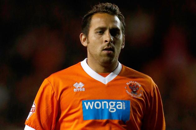 BLACKPOOL, ENGLAND - OCTOBER 01: Michael Chopra of Blackpool watches on during the Sky Bet Championship match between Blackpool and Bolton Wanderers at Bloomfield Road on October 01, 2013 in Blackpool, England. (Photo by Paul Thomas/Getty Images)