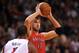 Jan 5, 2014; Miami, FL, USA; Toronto Raptors center Jonas Valanciunas (17) is pressured by Miami Heat center Chris Bosh (1) during the first half at American Airlines Arena. Mandatory Credit: Steve Mitchell-USA TODAY Sports