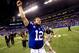 INDIANAPOLIS, IN - JANUARY 04: Quarterback Andrew Luck #12 of the Indianapolis Colts celebrates after defeating the Kansas City Chiefs 45-44 in a Wild Card Playoff game at Lucas Oil Stadium on January 4, 2014 in Indianapolis, Indiana. (Photo by Rob Carr/Getty Images)