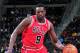 AUBURN HILLS, MI - NOVEMBER 27: Luol Deng #9 of the Chicago Bulls dribbles the ball against the Detroit Pistons on November 27, 2013 at The Palace of Auburn Hills in Auburn Hills, Michigan. NOTE TO USER: User expressly acknowledges and agrees that, by downloading and/or using this photograph, User is consenting to the terms and conditions of the Getty Images License Agreement. Mandatory Copyright Notice: Copyright 2013 NBAE (Photo by D. Williams/Einstein/NBAE via Getty Images)