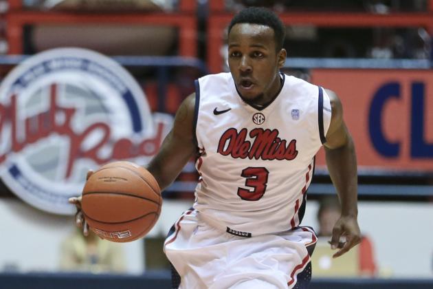 Jan 4, 2014; Oxford, MS, USA; Mississippi Rebels guard Derrick Millinghaus (3) brings the ball up court during the game against the Dayton Flyers at Tad Smith Coliseum. Dayton Flyers defeat the Mississippi Rebels in overtime 83-80.  Mandatory Credit: Spruce Derden-USA TODAY Sports