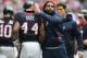 Dec 1, 2013; Houston, TX, USA; Houston Texans running back Ben Tate (44) celebrates with injured running back Arian Foster in the second quarter against the New England Patriots at Reliant Stadium. Mandatory Credit: Matthew Emmons-USA TODAY Sports