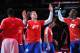 Jan 6, 2014; Los Angeles, CA, USA; Los Angeles Clippers power forward Blake Griffin (center) high fives teammates point guard Darren Collison (left) and shooting guard Jamal Crawford (right) during introductions before a game against the Orlando Magic at Staples Center. The Clippers defeated the Magic 101-81. Mandatory Credit: Andrew Fielding-USA TODAY Sports