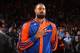 NEW YORK, NY - NOVEMBER 03: Tyson Chandler #6 of the New York Knicks stands for the anthem against the Minnesota Timberwolves on November 3, 2013 at Madison Square Garden in New York City, New York. NOTE TO USER: User expressly acknowledges and agrees that, by downloading and or using this photograph, User is consenting to the terms and conditions of the Getty Images License Agreement. Mandatory Copyright Notice: Copyright 2013 NBAE (Photo by Jesse D. Garrabrant/NBAE via Getty Images)