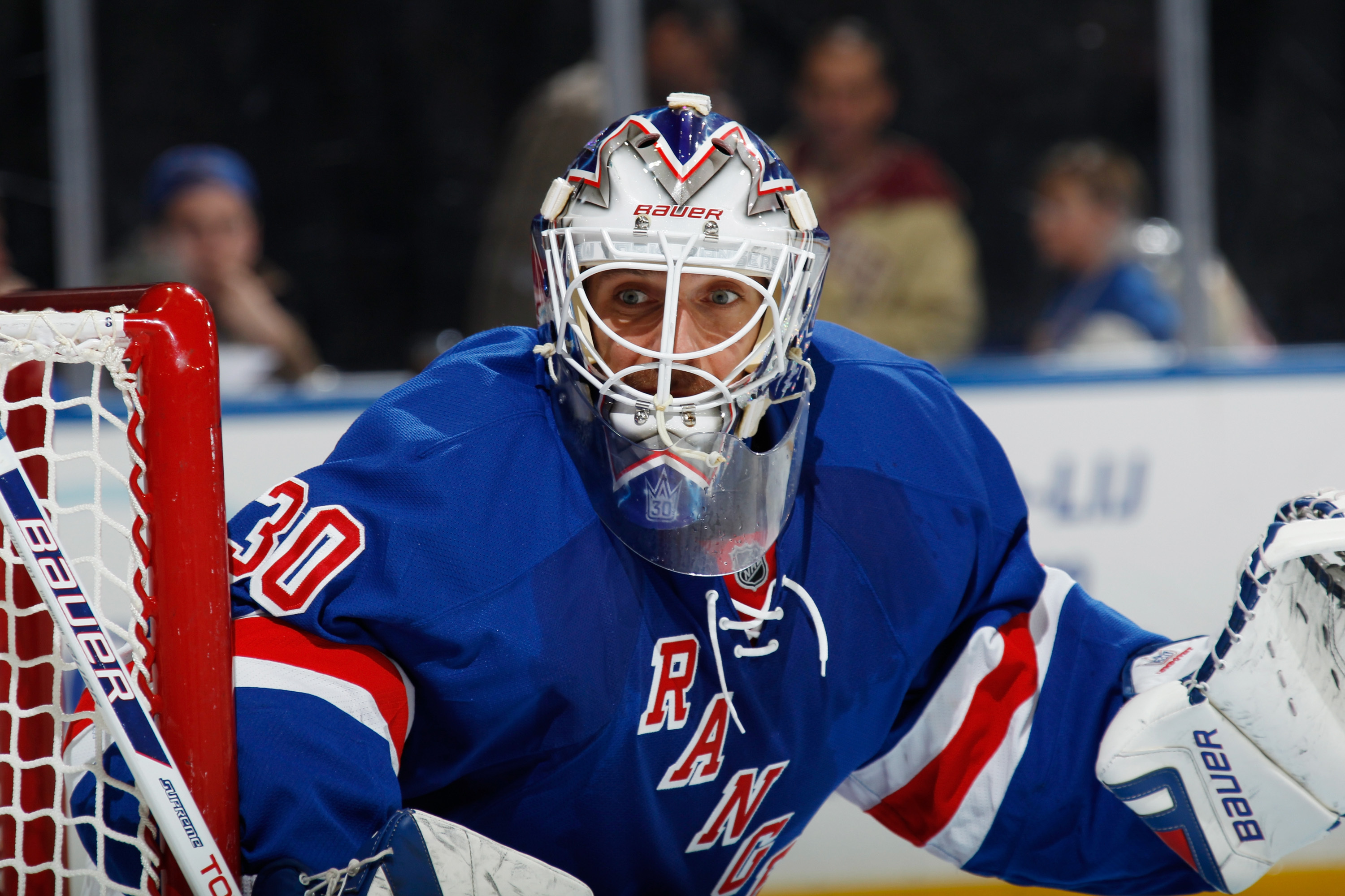 Henrik Lundqvist of the New York Rangers looks on during the 2014 News  Photo - Getty Images