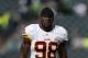 Nov 17, 2013; Philadelphia, PA, USA; Washington Redskins linebacker Brian Orakpo (98) prior to playing the Philadelphia Eagles at Lincoln Financial Field. The Eagles defeated the Redskins 24-16. Mandatory Credit: Howard Smith-USA TODAY Sports