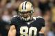 Dec 29, 2013; New Orleans, LA, USA; New Orleans Saints tight end Jimmy Graham (80) celebrates catching a pass against the Tampa Bay Buccaneers in the first half at the Mercedes-Benz Superdome. Mandatory Credit: Crystal LoGiudice-USA TODAY Sports