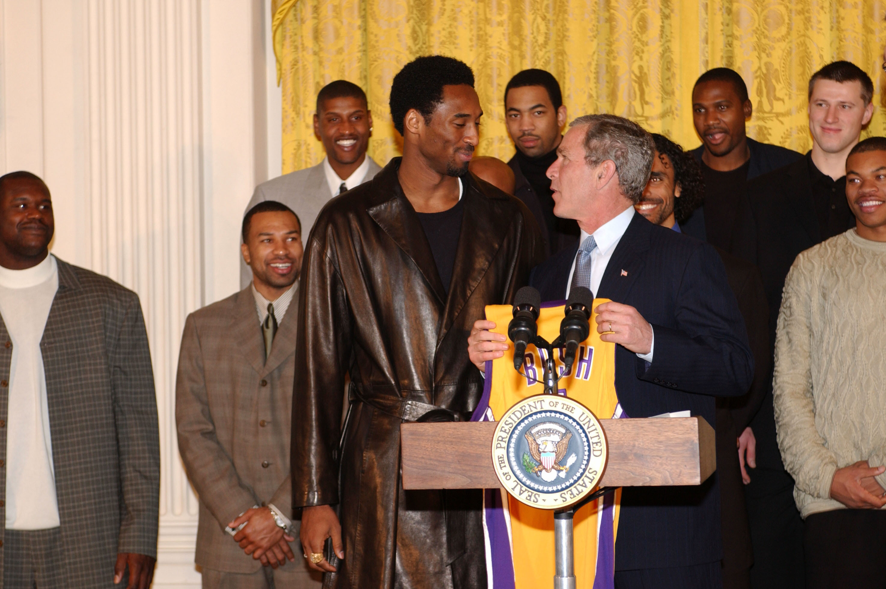 NBA The Three Peat Championships jacket worn by Kobe Bryant on 2002