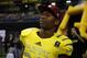 Jan 4, 2014; San Antonio, TX, USA; West running back Joe Mixon (28) watches from the sidelines during U.S. Army All-American Bowl high school football game at the Alamodome. The West won 28-6. Mandatory Credit: Soobum Im-USA TODAY Sports