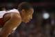 Dec 28, 2013; Toronto, Ontario, CAN; Toronto Raptors guard DeMar DeRozan (10) looks on against the New York Knicks at Air Canada Centre. The Raptors beat the Knicks 115-100. Mandatory Credit: Tom Szczerbowski-USA TODAY Sports
