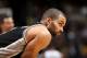 MEMPHIS, TN - JANUARY 7: Tony Parker #9 of the San Antonio Spurs looks on during the game against the Memphis Grizzlies on January 7, 2014 at FedExForum in Memphis, Tennessee. NOTE TO USER: User expressly acknowledges and agrees that, by downloading and or using this photograph, User is consenting to the terms and conditions of the Getty Images License Agreement. Mandatory Copyright Notice: Copyright 2014 NBAE (Photo by Joe Murphy/NBAE via Getty Images)