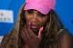 Serena Williams of the U.S. speaks during a press conference after her fourth round loss to Ana Ivanovic of Serbia at the Australian Open tennis championship in Melbourne, Australia, Sunday, Jan. 19, 2014. (AP Photo/Shuji Kajiyama)