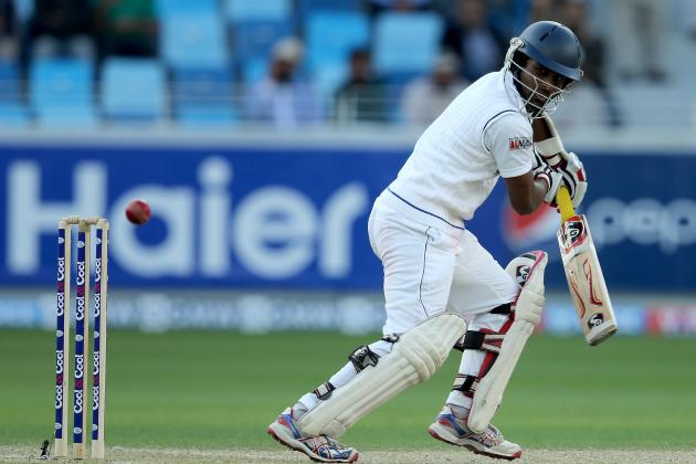 DUBAI, UNITED ARAB EMIRATES - JANUARY 08: Kaushal Silva of Sri Lanka bats during the first day of the second Test match between Pakistan and Sri Lanka at the Dubai Sports City Cricket Stadium on January 8, 2014 in Dubai, United Arab Emirates. (Photo by Francois Nel/Getty Images)