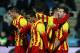 Barcelona's Lionel Messi, right, celebrates his goal with team mates during a Spanish Copa del Rey match between FC Barcelona and Getafe at the Coliseum Alfonso Perez stadium in Madrid, Spain, Thursday, Jan. 16, 2014. (AP Photo/Andres Kudacki)