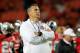 MIAMI GARDENS, FL - JANUARY 03: Head coach Urban Meyer of the Ohio State Buckeyes looks on during warm ups prior to the Discover Orange Bowl against the Clemson Tigers at Sun Life Stadium on January 3, 2014 in Miami Gardens, Florida. (Photo by Chris Trotman/Getty Images)