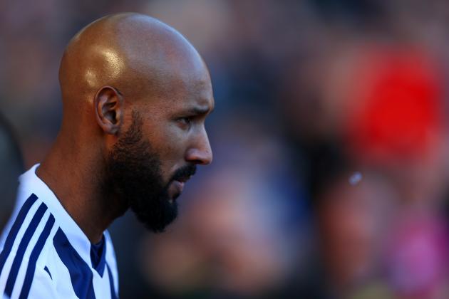 LONDON, ENGLAND - DECEMBER 28:  Nicolas Anelka of West Brom looks on during the Barclays Premier League match between West Ham United and West Bromwich Albion at Boleyn Ground on December 28, 2013 in London, England.  (Photo by Warren Little/Getty Images)