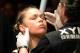 Dec 28, 2013; Las Vegas, NV, USA; Ronda Rousey gets ready to enter the cage for her UFC Women's Bantamweight Championship Bout against Miesha Tate (not pictured) at the MGM Grand Garden Arena. Rousey won. Mandatory Credit: Jayne Kamin-Oncea-USA TODAY Sports