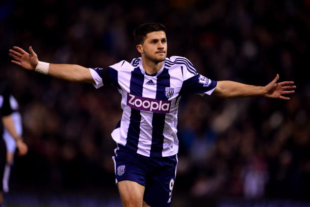 WEST BROMWICH, ENGLAND - NOVEMBER 25:  Shane Long of West Bromwich Albion celebrates as he scores their first goal during the Barclays Premier League match between West Bromwich Albion and Aston Villa at The Hawthorns on November 25, 2013 in West Bromwich, England.  (Photo by Michael Regan/Getty Images)