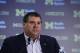 Michigan head football coach Brady Hoke addresses the media before introducing Doug Nussmeier as Michigan's offensive coordinator and quarterbacks coach in Ann Arbor, Mich., Friday, Jan. 10, 2014. (AP Photo/Carlos Osorio)