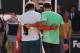 ROME, ITALY - MAY 19: Rafael Nadal of Spain walks off the court at the net after his straight sets victory against Roger Federer of Switzerland in their final match during day eight of the Internazionali BNL d'Italia 2013 at the Foro Italico Tennis Centre on May 19, 2013 in Rome, Italy. (Photo by Clive Brunskill/Getty Images)