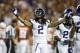 AUSTIN, TX - NOVEMBER 22: Jason Verrett #2 of the TCU Horned Frogs celebrates after an interception that lead to the TCU victory over the Texas Longhorns on November 22, 2012 at Darrell K Royal-Texas Memorial Stadium in Austin, Texas. (Photo by Cooper Neill/Getty Images)