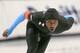 Shani Davis competes in the men's 1,500 meters, which he won, during the U.S. Olympic speedskating trials Tuesday, Dec. 31, 2013, in Kearns, Utah. (AP Photo/Rick Bowmer)