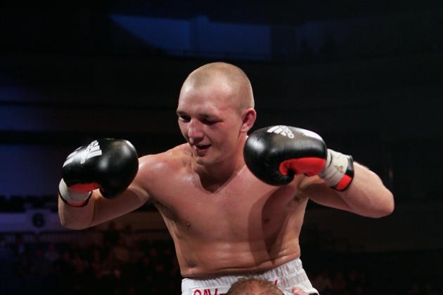 CARDIFF, WALES - JULY 21: Gavin Rees celebrates his win against Souleymane M'baye during the WBA Light Welterweight title fight on July 21, 2007 at the Cardiff International Arena, Cardiff Wales. (Photo by John Gichigi/Getty Images)