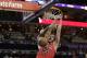 Chicago Bulls' Joakim Noah (13) dunks against the Charlotte Bobcats during the second half of an NBA basketball game in Charlotte, N.C., Saturday, Jan. 25, 2014. The Bulls won 89-87. (AP Photo/Chuck Burton)