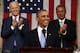 President Barack Obama delivers the State of Union address before a joint session of Congress in the House chamber Tuesday, Jan. 28, 2014, in Washington, as Vice President Joe Biden, and House Speaker John Boehner of Ohio, applaud. (AP Photo/Larry Downing, Pool)