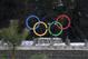 Jan 26, 2014; Krasnaya Polyana, RUS; A view of the Olympic rings along the roadway running through the Rosa Khutor area of the mountain cluster of the Sochi 2014 Winter Olympic Games. Mandatory Credit: RVR Photos-USA TODAY Sports