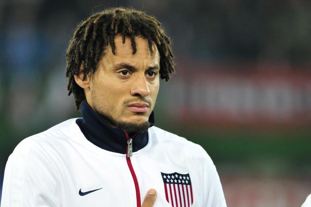 US national soccer team player Jermaine Jones during the friendly soccer match between Austria and United States in Vienna, Austria, Tuesday, Nov. 19, 2013. (AP Photo/Hans Punz)