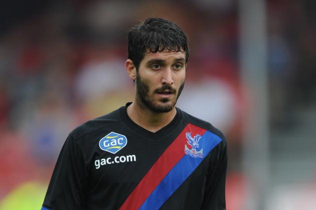 CRAWLEY, WEST SUSSEX - JULY 27: Jose Campana of Crystal Palace in action during the pre season friendly match between Crawley Town and Crystal Palace at Broadfield Stadium on July 27, 2013 in Crawley, West Sussex.  (Photo by Steve Bardens/Getty Images)