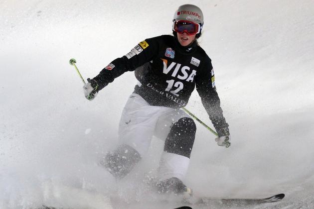 Heidi Kloser, of the United States, competes  during the women's freestyle World Cup moguls event Saturday, Jan. 11, 2014, in Park City, Utah. Kloser came in fifth place. (AP Photo/Rick Bowmer)