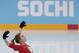 Ashley Wagner, of the United States, skates at the figure stating practice rink ahead of the 2014 Winter Olympics, Wednesday, Feb. 5, 2014, in Sochi, Russia. (AP Photo/Ivan Sekretarev)